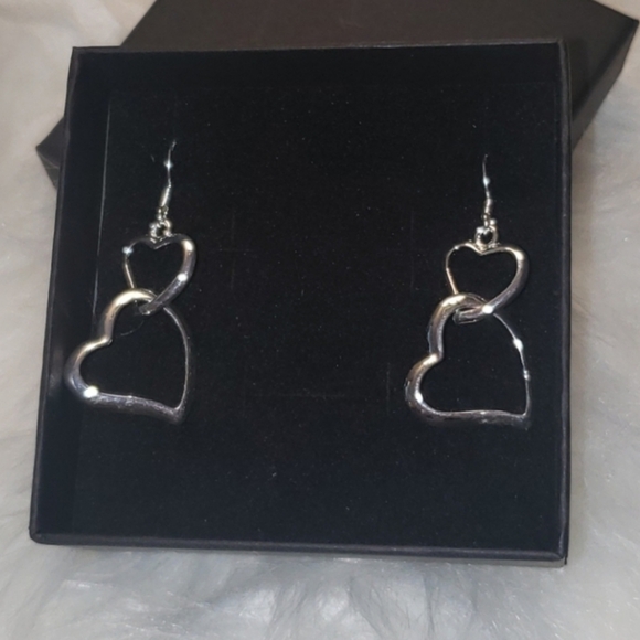 New Double Heart Earrings - Picture 2 of 2
